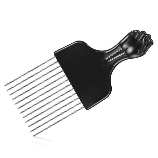 Metal Afro Comb with plastic Handle