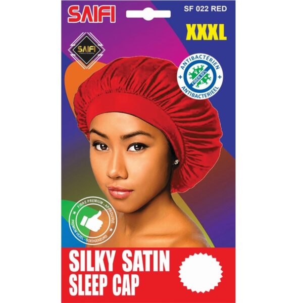 Silky Satin Sleep Cap Red XXXL