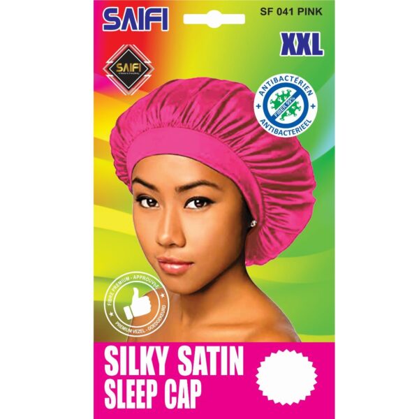 Silky Satin Sleep Cap Pink XXL