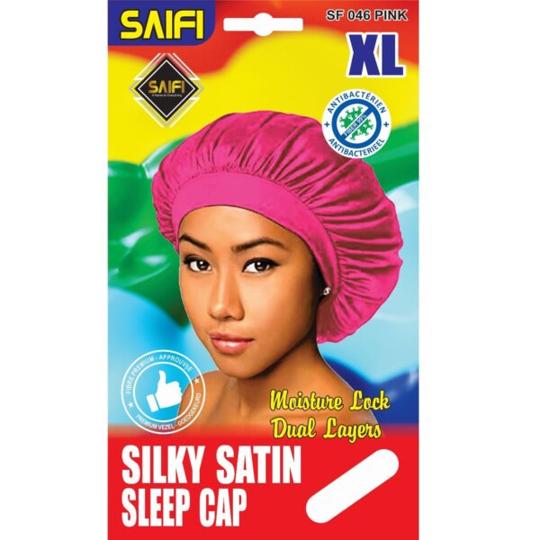 Silky Satin Sleep Cap Pink XL