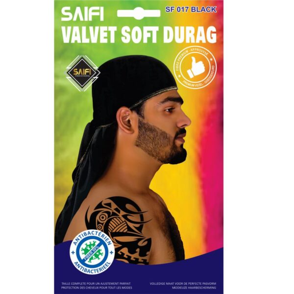 Velvet Soft Durag Black
